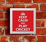 The Victorian Printing Company The Victorian Printing Co Keep Calm - And Play Cricket - Framed Picture, White