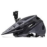 BATFOX Bike Helmet with Sports Camera Base, Lightweight Cycling Helmet for MTB Road Bike, Breathable Helmet for Adults Youth for BMX Skateboard Roller Skating Dirt Bike, Size Adjustable (Black)