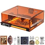 Laser Engraving Machine, Woxcker L2 MAX 10W Enclosure Laser Engraver, 300x300mm Bed Size 0.01mm High Precision Engraving and Cutting for Wood, Stainless Steel, Glass (Class 1 Output: 10000mW)