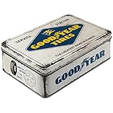 Nostalgic-Art 30745 Retro Storage Jar, Flat Goodyear - Logo - Gift Idea for Car and Motorcycle Fans - Tin with Lid - Vintage Design