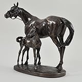 Mare And Foal Bronze Statue Sculpture By D. Geenty