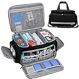 LEFOR·Z Medical Supplies Bag,First Responder Aid Case Empty,Nurse Bag with Detachable Dividers for Home Health Care,Hospice Visit,Travel or Emergency Event