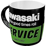 Nostalgic-Art Retro Coffee Mug, 330 ml, Kawasaki – Service – Gift idea for Motorbike Fans, Ceramic Cup, Vintage Design