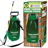 BARGAINS-GALORE 5L Manual Pump Fence Pressure Sprayer - Multipurpose Outdoor Garden Sprayer | Cleaning, Watering Lawn, Unwanted Weeds Killer | Efficient, Durable & Long Lasting