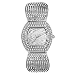 JewelryWe Men Women Iced Out Watch Fashion Luxury Full Diamond Watches Gold/Silver Quartz Analog Wristwatch Ladies Dress Watch