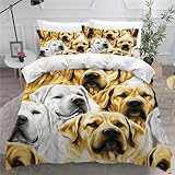 BSYYZQC Golden Animal Duvet Cover Super King Dawes Bedding Sets 110gsm Microfiber Quilt Cover 260x220 cm with 2 Pillowcases 50x75 cm, Comforter Cover Suitable for Adults