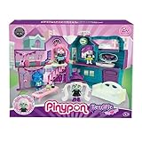 Pinypon - Terrific Mansion, Briefcase, Playset with Surprises and Glow in the Dark Accessories, Includes a Witch Figure, for Boys and Girls Ages 4, Famous (PNY48000)
