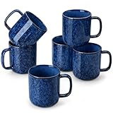 vancasso Starry Coffee Mugs Set of 6, 16oz/480ml Stoneware Coffee Mug with Handle, Tea Cups for Cocoa Milk, Microwave & Dishwasher Safe, Blue