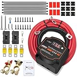 5M 12V 140 Amp Split Charge Relay Kit, VSR Smart Dual Battery Isolator Battery Automatic Disconnect Switch, Voltage Sensitive Relay Kit with LED Screen Display for Campervan SUV ATV RV Boat Vehicles