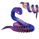 Big 3D Printed Snakes (24 inch) – Large 3D Printed Animals Flexible Articulated Joints Snake Animal Fidget Toys for Home Desk Decor Desk (Purple)