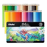 Ohuhu Colouring Pencils, 72 Blendable High Pigmentation Soft and Thick Core 4mm Oil-based Lead Coloured Pencils for Professionals Artists Adults Students Drawing Sketching Portrait - Halawa Series