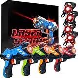 Laser Tag Game Set of 4 Guns and 4 Shields, Laser Gun, Laser Tag Guns Set of 4, Laser Tag for Boys Girls, Kids Laser Tag Set, Laser Tag Sets with Gun and Vest, There is a manual,screwdriver battle
