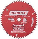 Diablo Ultra Finish Carbide Saw Blade for Wood - 7-1/4" Diameter, 60 ATB Teeth, 5/8" Arbor, .059" Kerf, 10