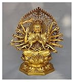 7LiuYueFei6 16" Fane Brass 18 Arms GuanYin Kwan-Yin BodhisattvaStatue