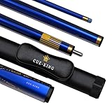 Cue-King Premier Pool Cue 58” 20oz 2 Piece with 9.5mm Premium Tip Finished in Gloss Blue with Pro Leather Cue Case Included, Pool Cue Stick, Professional Pool Cue