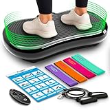 Bluefin® Vibration Plate Exercise Machine for Weight Loss, Toning & Lymphatic Drainage, Full Body Vibrating Platform with 180 Intensity Levels + 5 Programs for Home Fitness