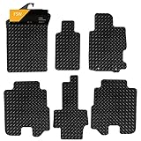 FSW - Tailored Mats - Fits HONDA Fr-V 2004-2009 6 PCE - 5mm Extra Heavy Duty Rubber - Anti Slip, Waterproof - 2 Clips - Hard Wearing - 6 XXL Pc Mats