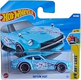 Hot Wheels Datsun 240Z, Cherry Blossom Design, Blue with Pink Rims, 62/250 Collection