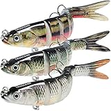 TRUSCEND Sea Fishing Lures for Bass Pike Fishing Lures Perch Trout Multi Jointed Swimbaits Slow Sinking Bionic Swimming Lures Freshwater Saltwater Fishing Accessories