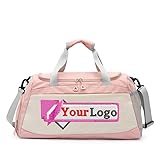 Custom Personalized Embroidered Logo and Name Gym Bag for Men & Women with Shoe & Wet Compartment - Duffle Bag for Travel, Sports, Fitness & Workout