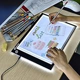 Light Box Drawing A4,Tracing Board with Brightness Adjustable for Artists, Animation Drawing, Sketching, Animation, X-ray Viewing (Black)