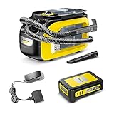Kärcher SE 3-18 Compact Cordless Vacuum Cleaner (Integrated Spray Hose, Extra Wash and Crevice Nozzle for Upholstery Cleaning, 75 mm Width, Flush Function, Car Cleaning, with Battery and Charger)