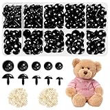 100PCS Safety Eyes for Crochet Toys, Craft Eyes with Backings for Amigurumi Teddy Bear Eyes Doll Making DIY Crafts,Black Plastic Toy Eyes (6-12 mm) with Storage Box