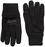 Superdry Men's 93 Knitted Accessories Gloves, Black, One Size