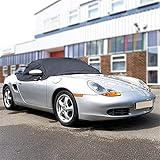 UK Custom Covers RP145 Tailored Soft Top Roof Half Cover Black - To Fit Porsche Boxster 986 1996-2004