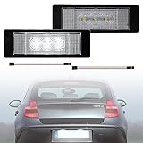 White LED License Plate Light Compatible with BMW E81 E87 F20 F21 E63 E64 F06 F12 F13 1 Series 6 Z4 E86 E85 E89 X2 Gran Coupe