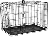 Cardys Dog Crate Large Dog Cage Puppy Pet Cage with 2 Doors Easy Clean Removable Plastic Tray Folding Metal Training Dog Crate Large Size 36 inch (36")