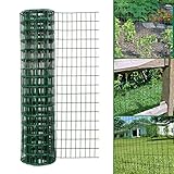 Simpa Multipurpose 1M x 10M - Green PVC Coated Galvanised Steel Wire Garden Fencing Roll – Mesh Hole Spacing 10.16cm x 5.08cm