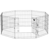 PawHut Dog Pen, 8 Panel Dog Playpen DIY Design with Door, for Small-sized Dogs, Puppies, Small Animals, for Indoor/Outdoor Use, 61cm High