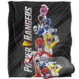 Power Rangers Blanket, 152 x 127 cm Ranger Stack Silky Touch Super Soft Throw Blanket
