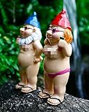 2Pcs Garden Gnome Garden Ornaments Outdoor Garden Gnomes Outdoor Funny Gnome Statue for Lawn Yard Balcony Porch Patio Home Ornaments Garden Decoration