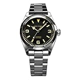FTEOXLC Baltany 39MM Vintage Explorer Homage Men Watches Stainless Steel Bracelet PT5000 Automatic Dress Watch, V 2, Explorer