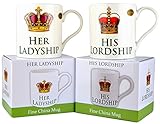 His Lordship & Her Ladyship Fine China Set of 2 Mugs in Individual Gift Boxes