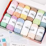 Hello 100% Cotton 12 Ball Yarn Pack - Pastel