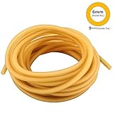 HONGCI 5m Natural Latex Rubber Band Fitness Muscles Rally Exercise Outdoor Slingshot Catapult Elastic Part with Sevenfold Stretch (6x9mm)
