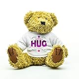 Sending A Hug From Me To You Teddy Bear – Soft 8-Inch Brown Plush Bear with Removable T-Shirt, Thoughtful Gift for Loved Ones