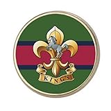 Kings Regiment British Military Round Silver Colour Badge With A Velveteen Bag