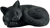 JFSM INC. 3" Sleeping Black Cat Curled Up Hand Painted Mini Figurine