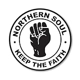 Pack of 2 Northern Soul Round Circle Car Van Lorry Vinyl Self Adhesive Stickers 97mm by 97mm Each