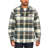 Orvis Big Bear Heavyweight Double Brushed Flannel Button Down Shirt with Hand Warmer Pockets, Pinestreet Plaid, S
