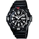 Casio Gents 43.00mm Quartz Watch with Black Analogue dial and Black Rubber Strap Strap MRW-200H-1BVES