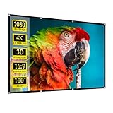 Portable Projector Screen 100 Inch, lejiada Foldable Movie Screen for Outdoor & Indoor Use, 16:9 HD Wrinkle-Free Polyester Rear Projection Screen with Hooks and Ropes, Easy to Carry and Install
