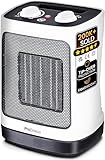 Pro Breeze 2000W Mini Ceramic Fan Heater - 3 Heat Settings & Fan Only Mode with Built-in Overheat and Tip Over Protection, Electric Heater for Home, Office and Bedroom (White)