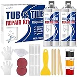 Shower Tray Repair Kits - Ceramic, Tub and Tile Repair Kit for Repairing Scratches, Chips and Dents, White Bath Enamel Repair Kit, Bathtub repair filler for Acrylic, Fiberglass, Porcelain, Marble