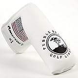 TOHMLAPE Golf Putter Club Head Cover Headcover Pebble Beach America's US Flag Embroidered Blade for All Brands Scotty Cameron Ping Taylormade Odyssey Cobra Ping Mizuno,Red,Navy blue or white (white)