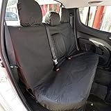 UK Custom Covers SC152B Tailored Heavy Duty Waterproof Rear Seat Covers To Fit Mitsubishi L200 (2006-2015) Black SC152B